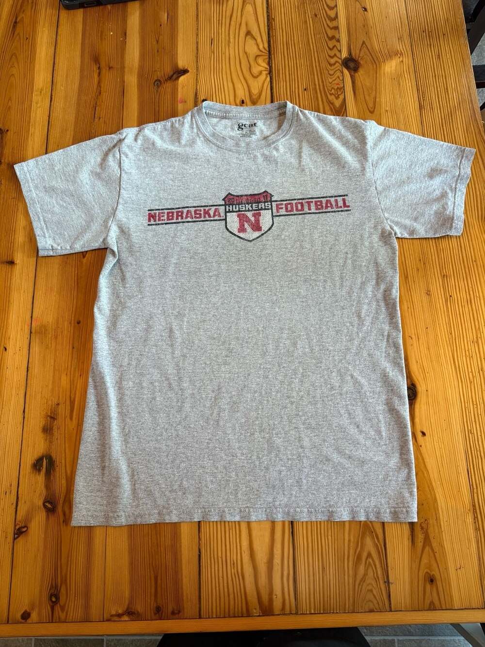 Gear For Sports Nebraska Huskers Football T-Shirt Size M Gray Cotton
